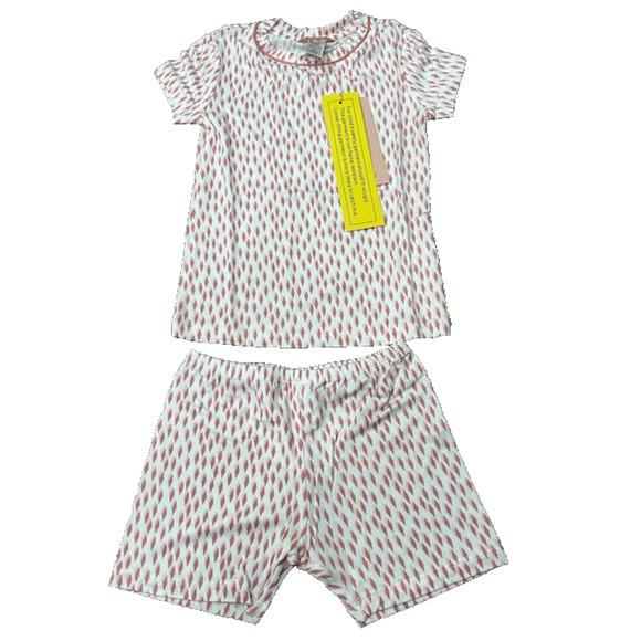 Eberjey Girls Gisele Short Sleeve Top Shorts Bottom Pajama Set Pink Size 4 NWT - Picture 1 of 6